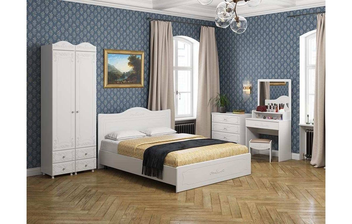Спальня Италия-2 белое дерево купить за 67 352 руб. — Московский Дом Мебели