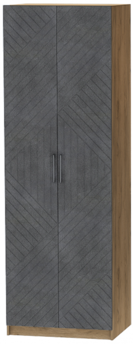 Шкаф двухдверный №1 "Иннэс-7" - Крафт золотой/Бетон графит