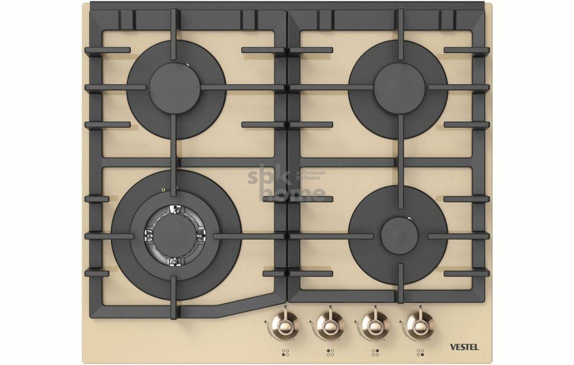 Варочная поверхность VESTEL GHG 641 IV R (590*520*40) Бежевый, 18002313  купить за 27 588 руб. — Московский Дом Мебели