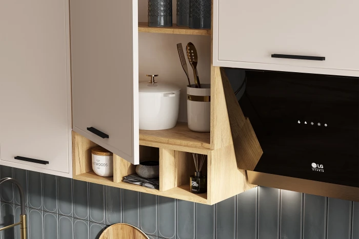 Кухня Бьянка 3,4/1350м, Крафт золотой/Кашемир